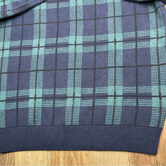 Jos A Bank Men’s Green Plaid Executive Collection 100% Cotton Sweater Sz XL - Picture 6 of 8